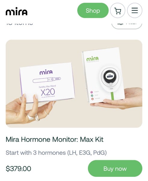 Mira Hormone Monitor (fertility tracking device Carousel 8